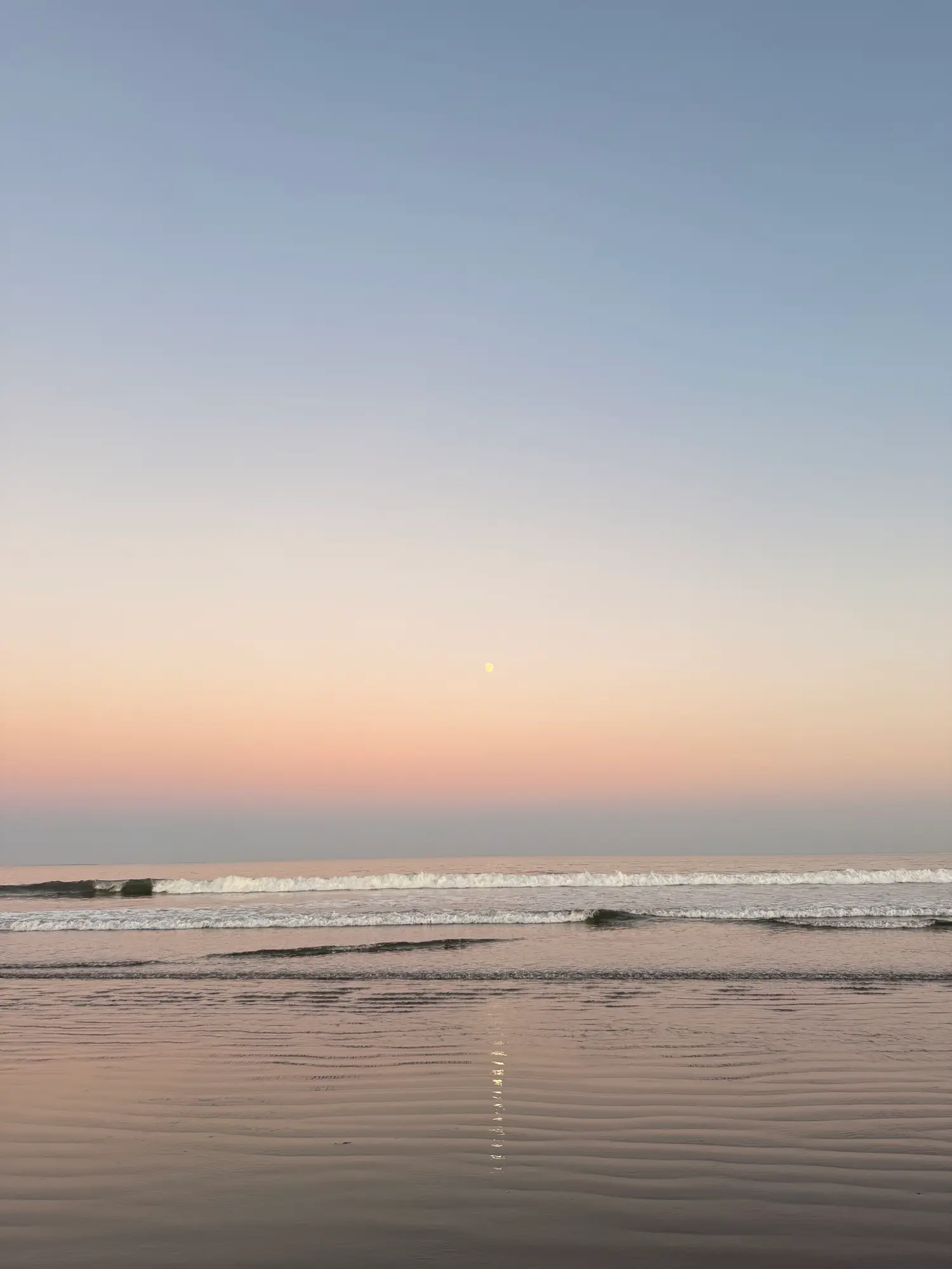A New England beach at sunset